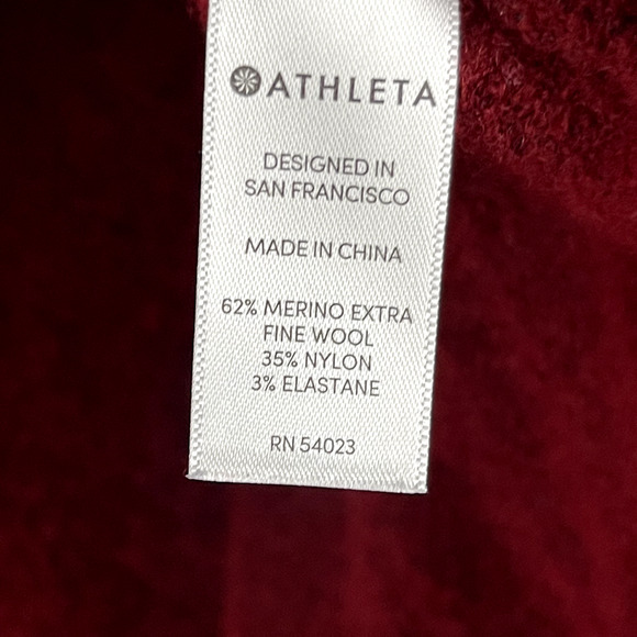 Athleta Merino Wool Blend Transit Pullover Turtleneck Sweater Womens Medium Red - Picture 7 of 13